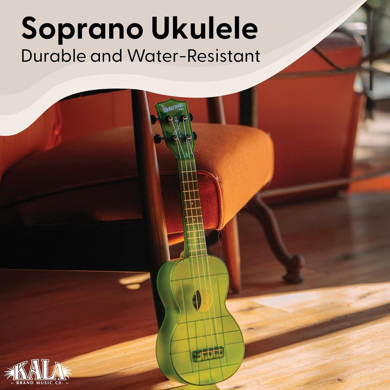 Kala Ukulele Jade Green Glass 4 String Soprano Ukulele from the Waterman Sea Glass Collection, Classroom Instruments - Image 2